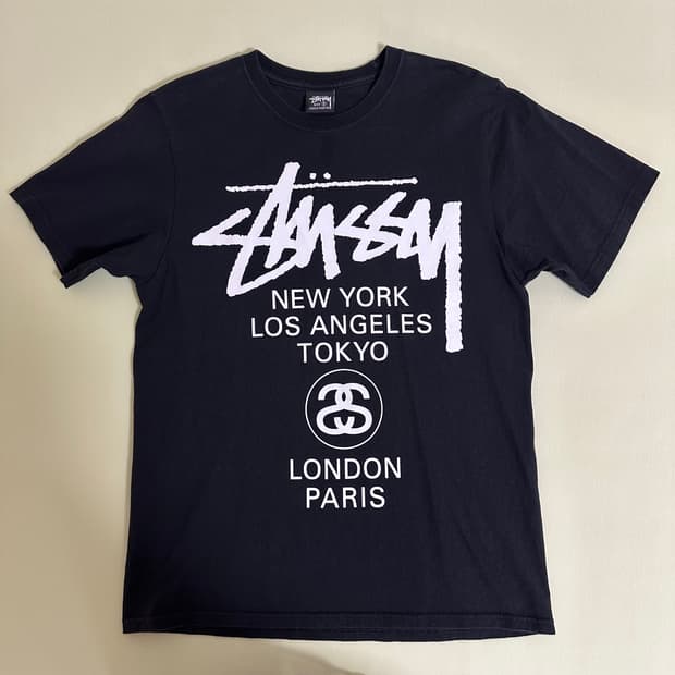 스투시 월드투어 티셔츠 반팔 블랙