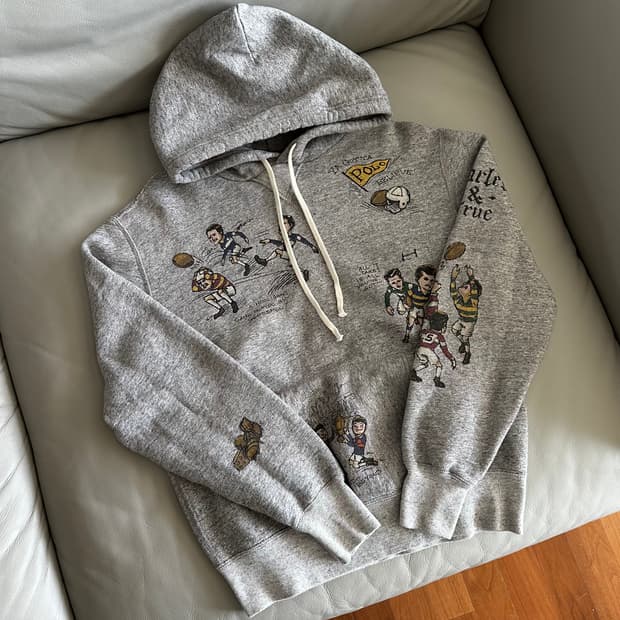 폴로 랄프로렌 럭비 그래픽 후드티 S