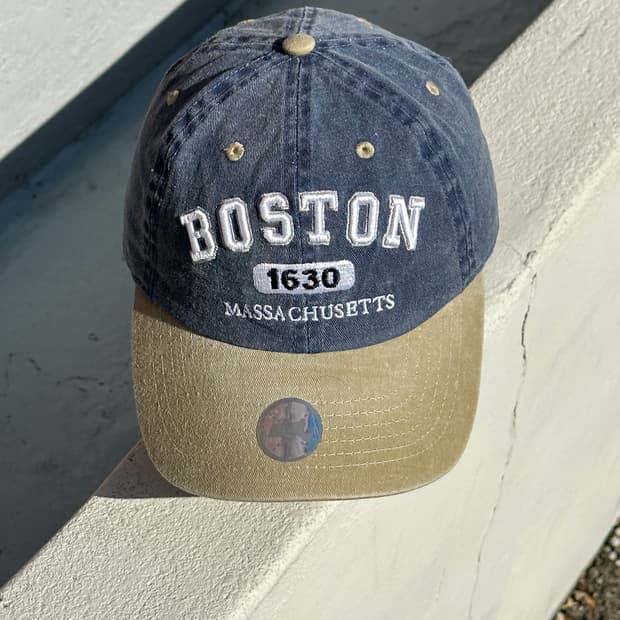 [F] 빈티지 로고 투톤 볼캡 모자