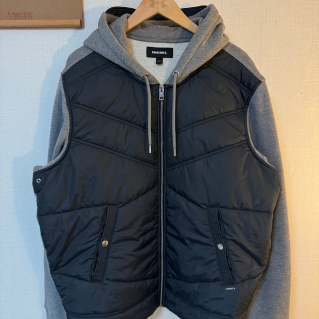 [2XL]DIESEL 디젤 하이브리드 다운 후드집업 자켓