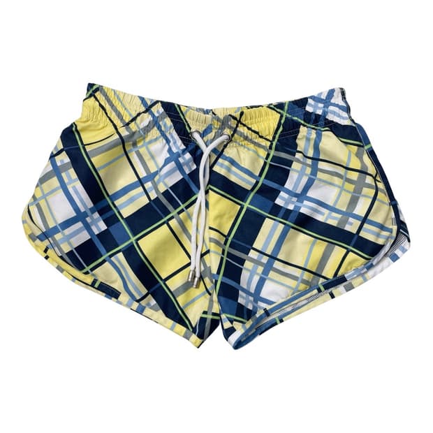 옐로우 체크 수영복 반바지 핫팬츠 S