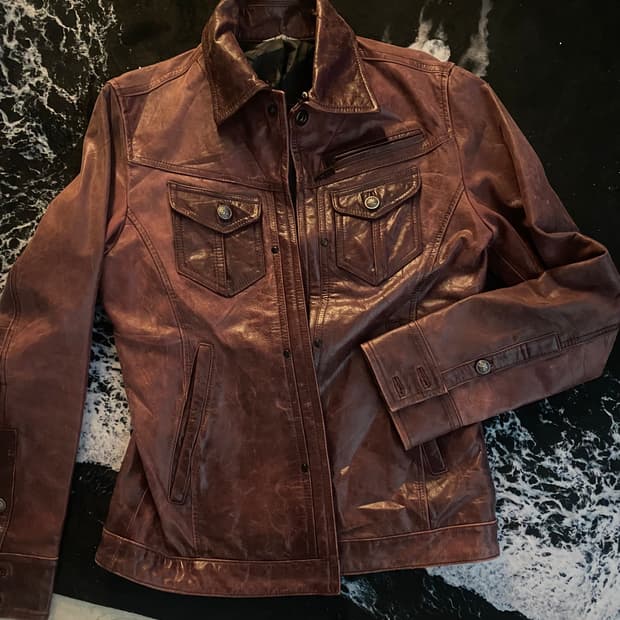 ASM 워싱 레더 자켓