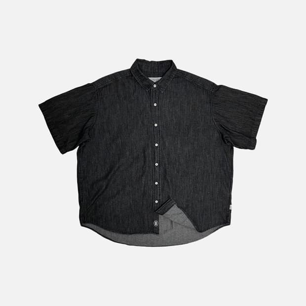 리메인세컨드 Lemain second 데님 반팔 셔츠 흑청