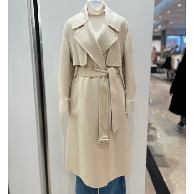 온앤온 루즈핏 벨티드 양모 코트