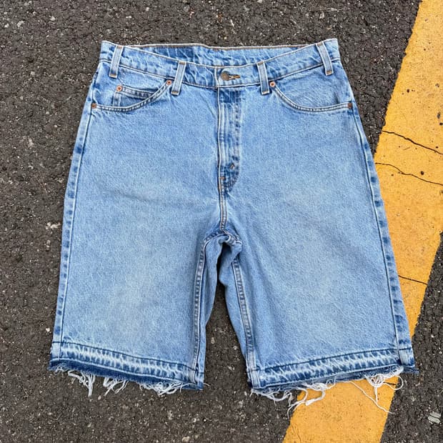 90s 빈티지 리바이스 550 오렌지탭 데님 쇼츠