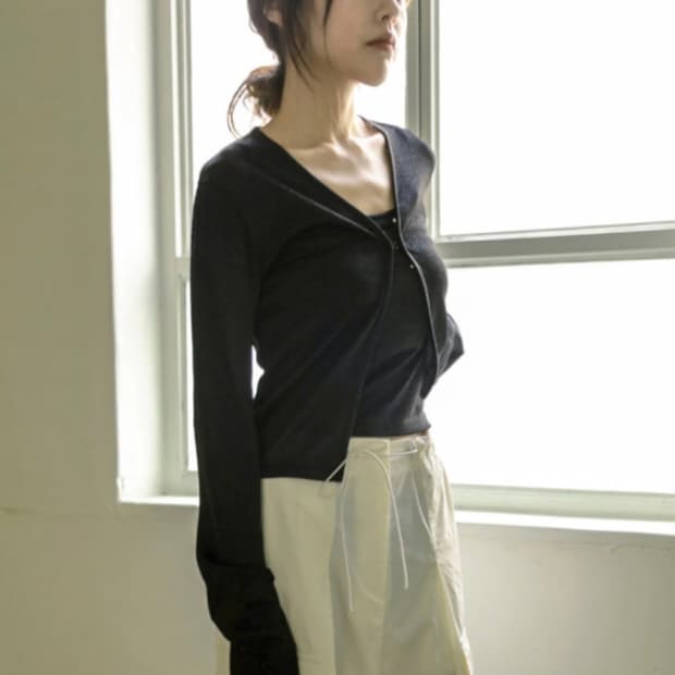 아멜라 후크 글리터 나시+가디건 세트