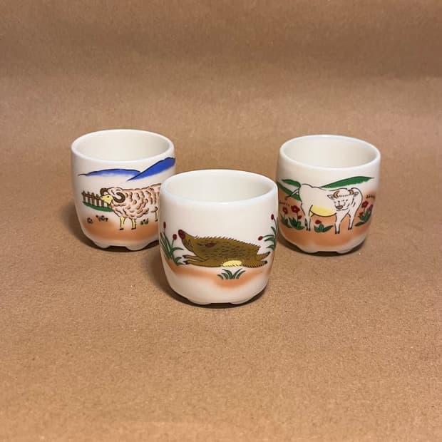 빈티지 미니 도자기 잔 3종 