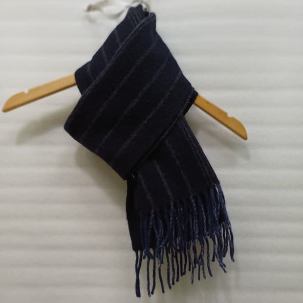 밀라숀 남성 남자 울 머플러 블랙 스트라이프 목도리 훌륭 사랑봉봉