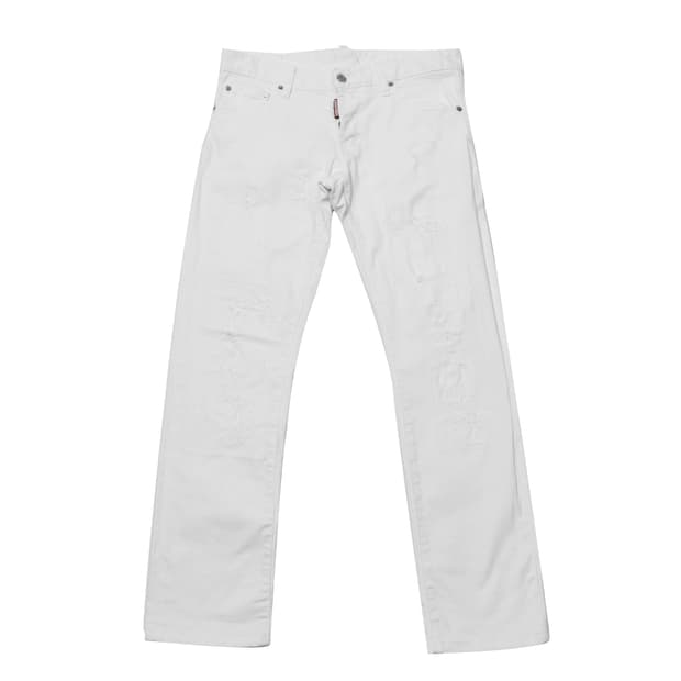 DSQUARED2 14SS 루키 8 화이트 디스트로이드 슬림 진 