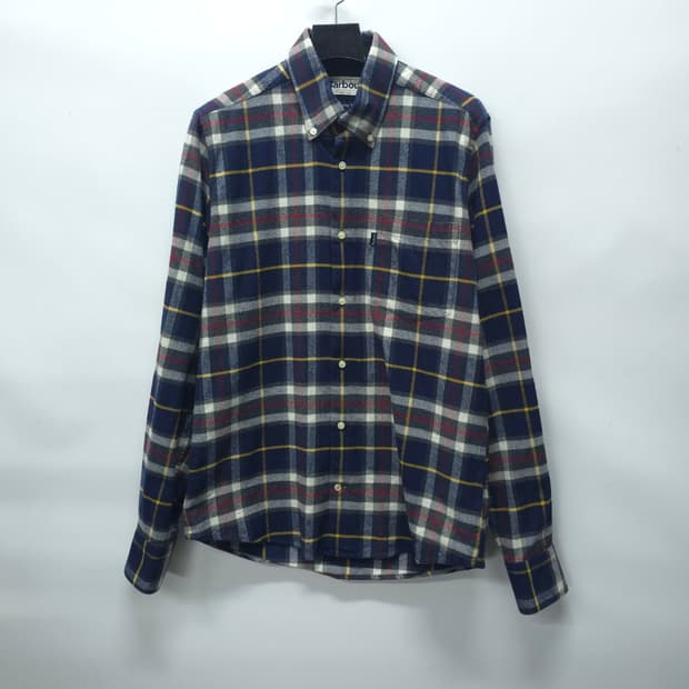 바버 테일러드 핏 타탄 체크플란넬 셔츠 (남성95)