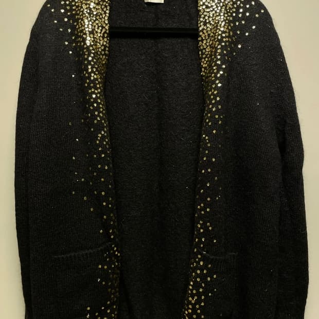 에디 슬리먼 생로랑 골드 스플래터 가디건