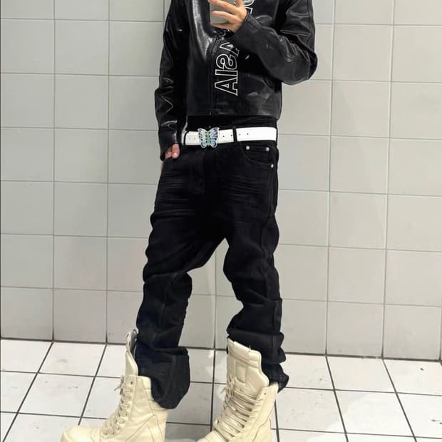 릭오웬스 맛 왁스드 플레어진