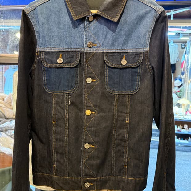 자라맨 배색 청자켓