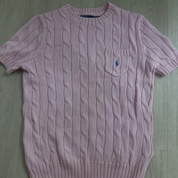 폴로 반팔니트 딸기우유색 핑크 s