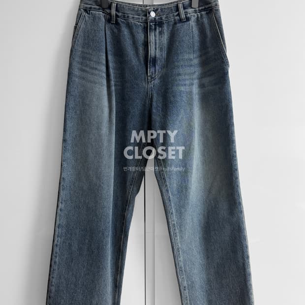 [82] 타임옴므 원턱 와이드 데님 팬츠