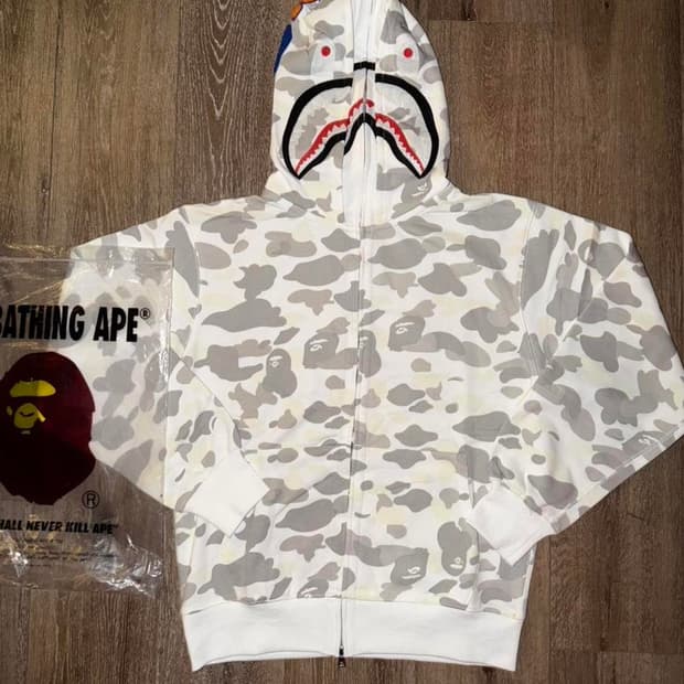 베이프 더블샤크후드집업 백계 새상품