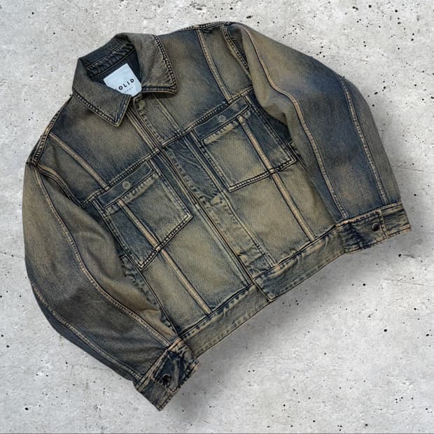 [48] 22FW 솔리드옴므 데님 워싱 자켓 B524