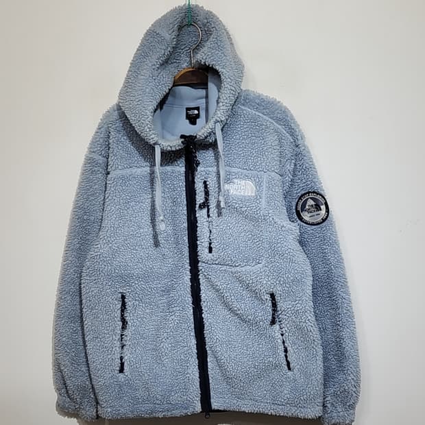 (L) 노스페이스 플리스 점퍼 하늘색 뽀글이 후리스 후드자켓 