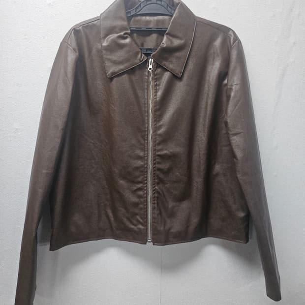 브라운 크롭집업자켓  f