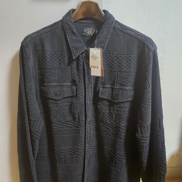 rrl 자카드 니트워크 셔츠 자켓 L
