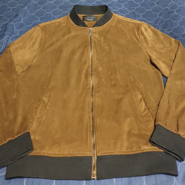 (블랙라벨) 자라 맨 스웨이드 블루종 자켓 브라운 (M)