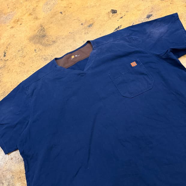 [ 정품/3XL ] 칼하트 립스탑 스크럽 브이넥 반팔 워크 셔츠