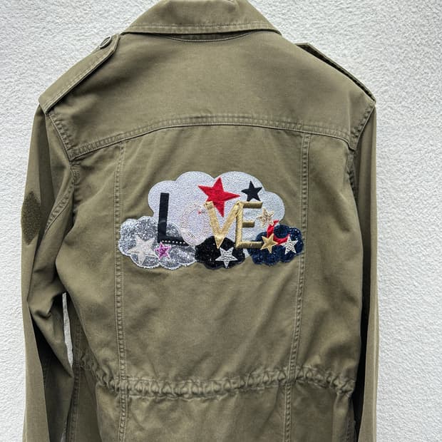 생로랑 밀리터리 패치 야상