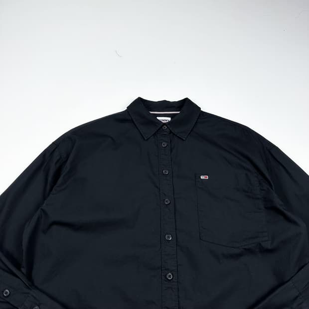 타미힐피거 진스 플래그 블랙 셔츠 (M)