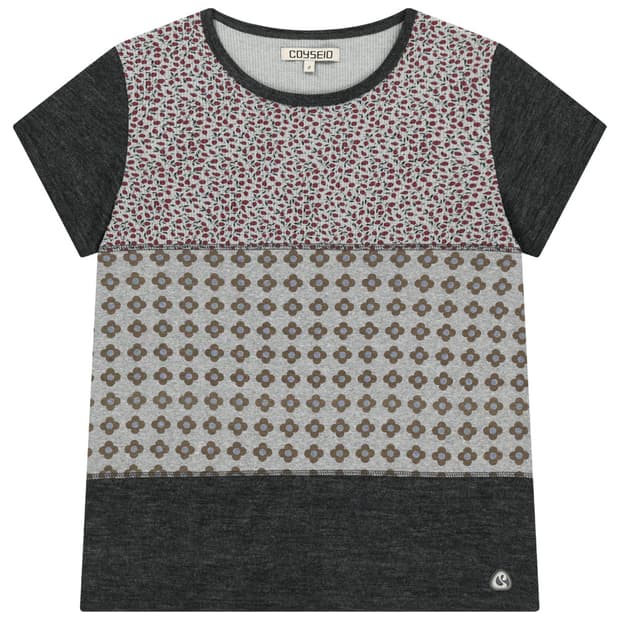 FLOWER PATCHWORK T-SHIRT GREY 1사이즈