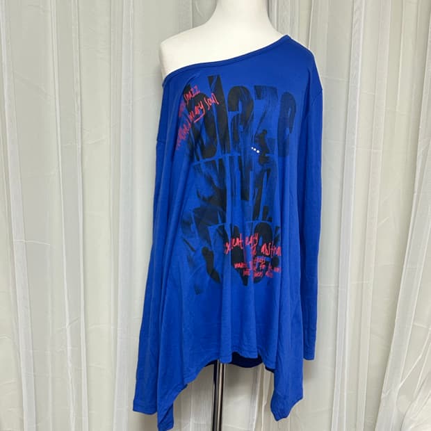 Y2K 펑크 원숄더 큐빅 롱슬리브