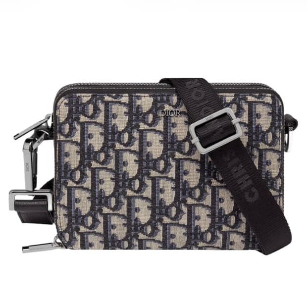 디올 숄더 스트랩 파우치 베이지