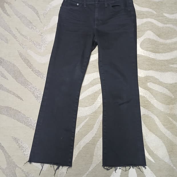 Madewell 블랙 컷팅 데님 팬츠 