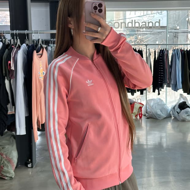 아디다스 슈퍼스타 트랙탑 져지 살몬핑크
