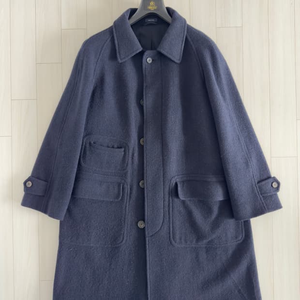 드레익스 네이비 울 라그랑 코트 Navy Wool Raglan Coat