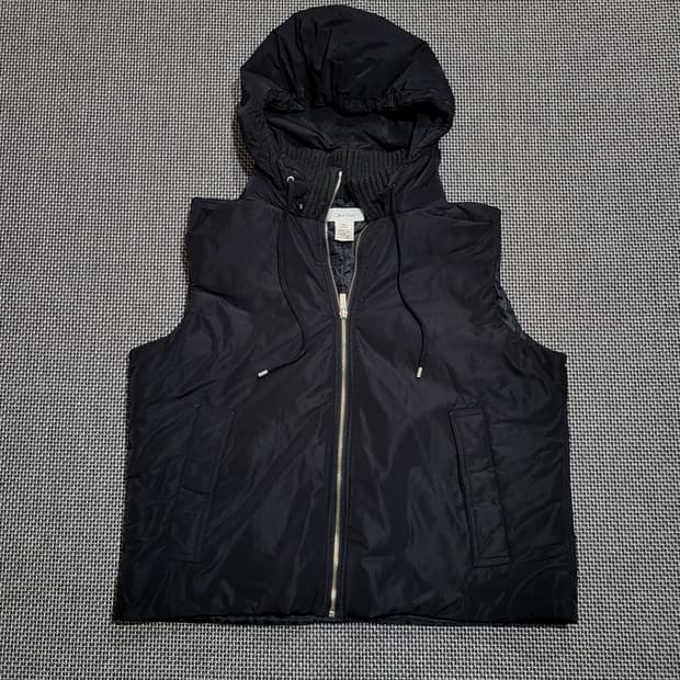 90s 공용 캘빈클라인 후드 조끼 베스트 블랙 (XL/100)