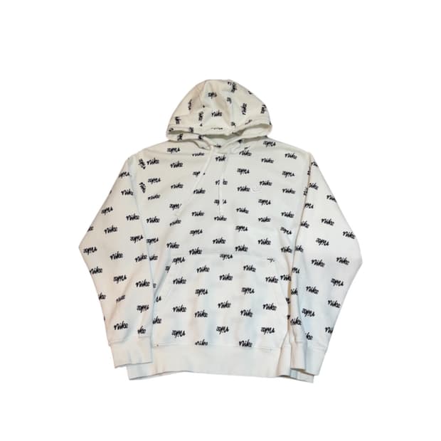 나이키 해외판 멀티로고 후드티 화이트 L