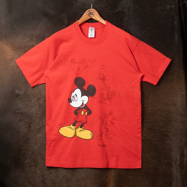 [95] 90s 디즈니 미키마우스 싱글스티치 수소봉제 티셔츠 