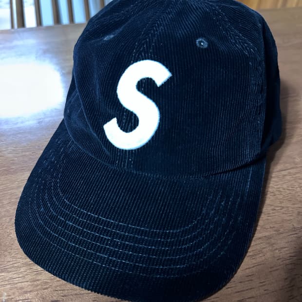 슈프림 코듀로이 s 로고 6패널 캡 블랙