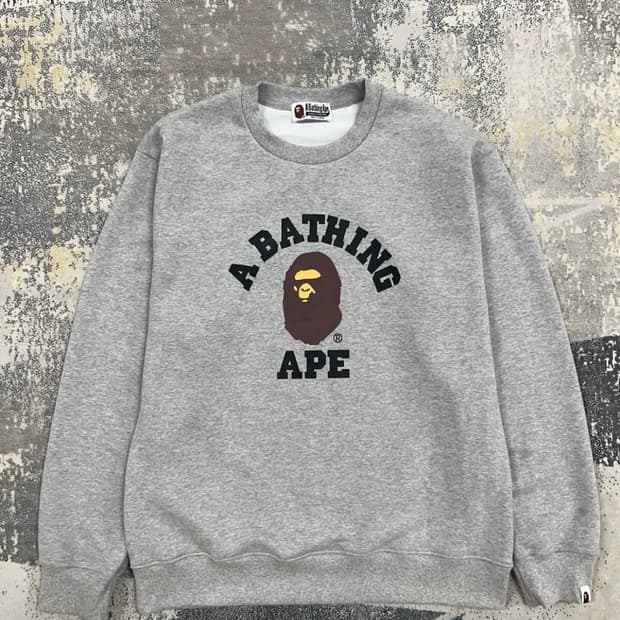 베이프 Bape 컬리지로고 맨투맨 그레이