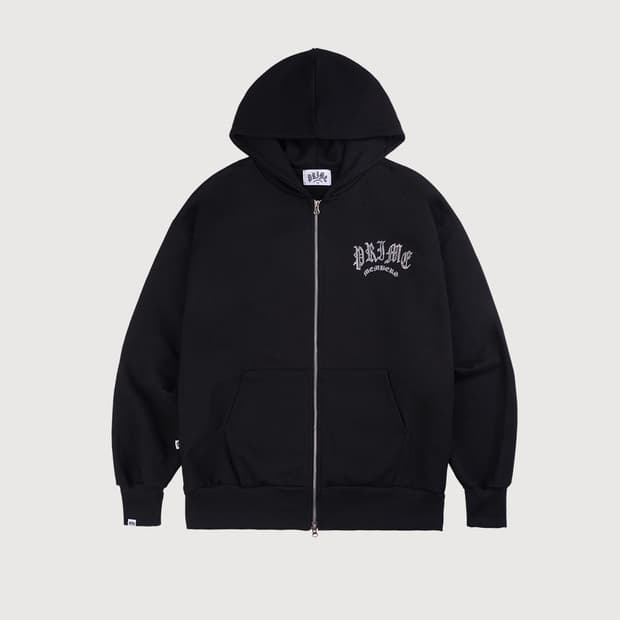 Rhinestone Zip-Up Black