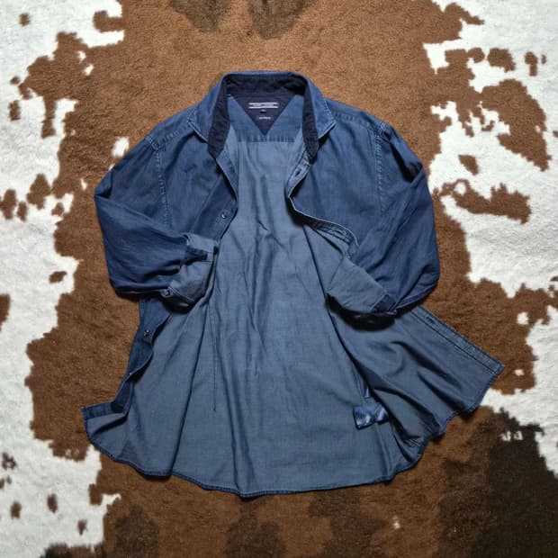Tommy Hilfiger 남성용 블루진 셔츠(XL)