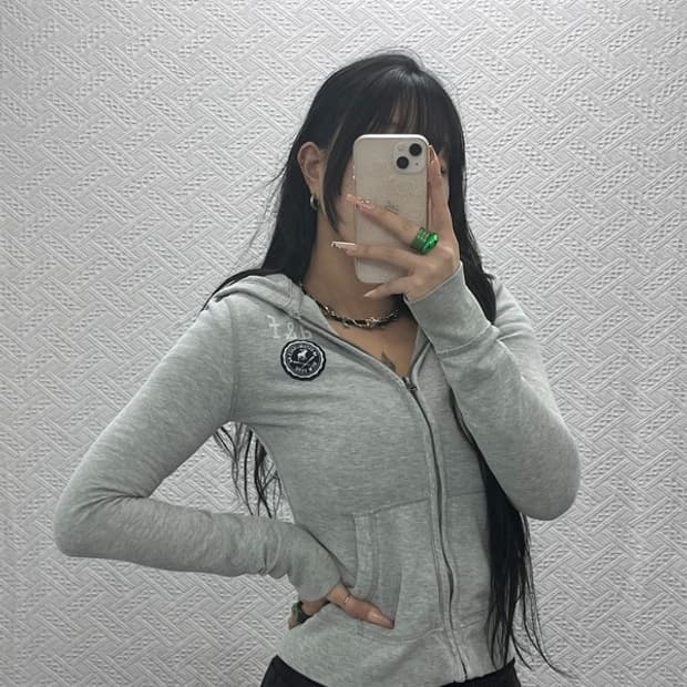 아베크롬비 빈티지 Y2K 00's 멜란지 기모 후드집업 XL C08203