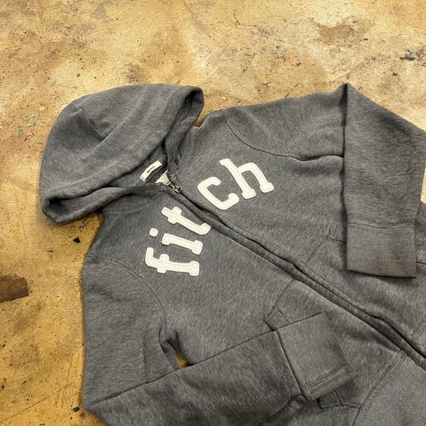 아베크롬비 그레이 딱붙 후드집업 