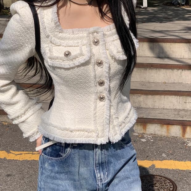 모디무드 트위드 자켓