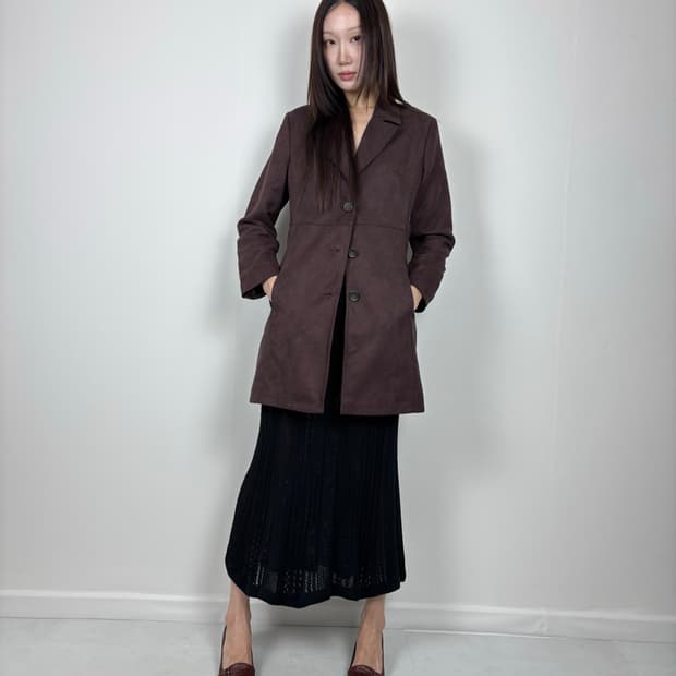 BROWN BURGUNDY SUEDE JACKET