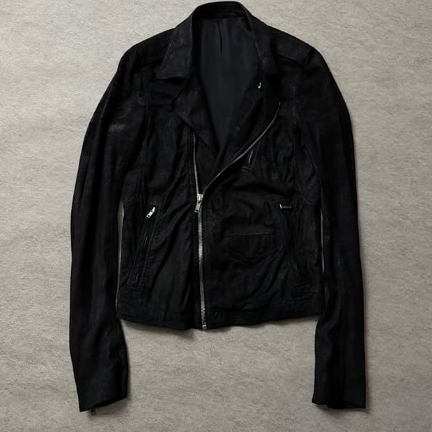 릭오웬스 바이커 스투지 램스킨 자켓