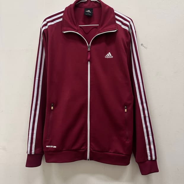 아디다스 버건디 트랙탑 져지