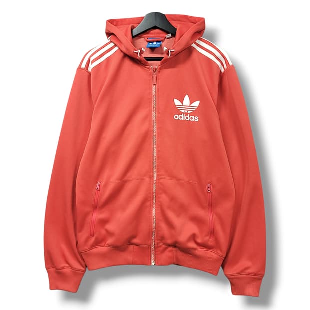 [L] 아디다스 레드 오리지널 파이버드 오버핏 후드 집업 트랙탑