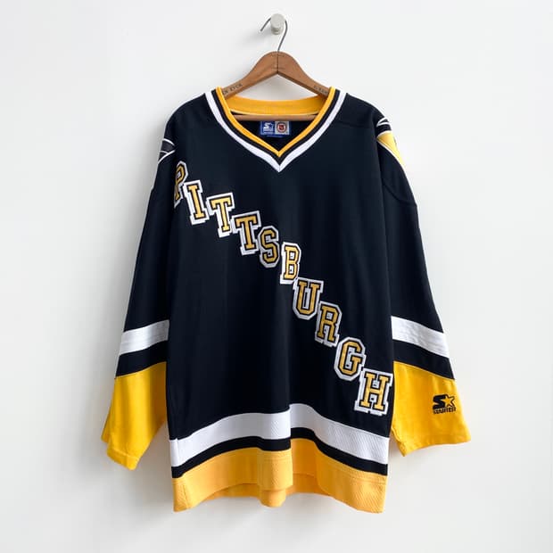 90's 스타터 NHL 피츠버그 펭귄스 하키 져지