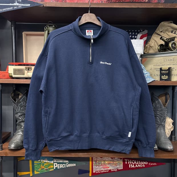 밴 데이비스 워크웨어 하프집업 기모 스웻셔츠 히든포켓 N703